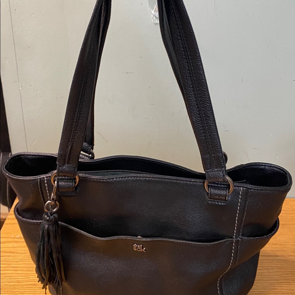The Sak Black Leather Shoulder Bag with Tassel - Picture 12 of 12